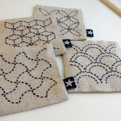 Tille's, Sashiko - "Kaffebrikker - klassisk", broderikit