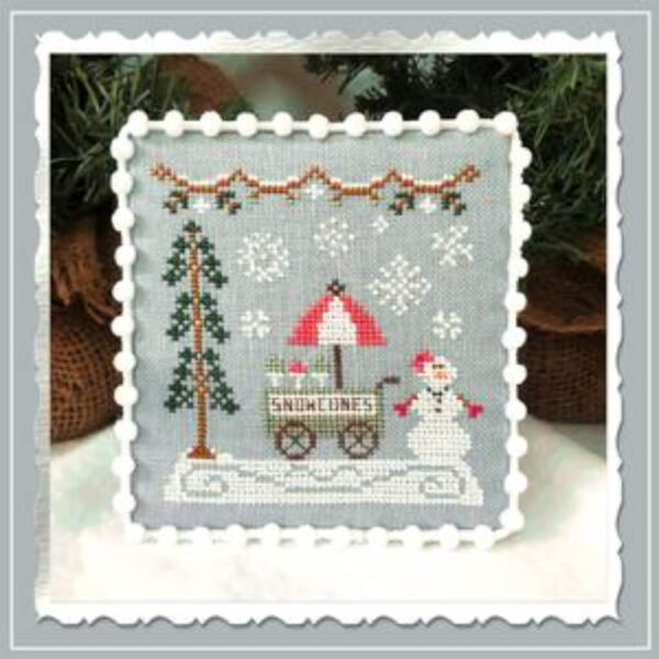 Country Cottage Snow Village Snow Cone Cart