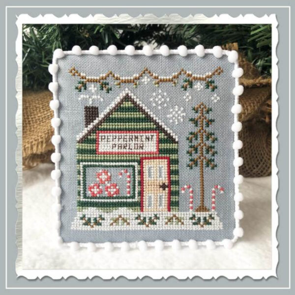 Country Cottage Snow Village Peppermint Parlor