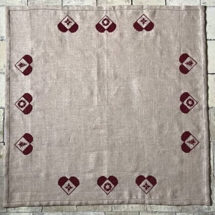 Kreanålen Jueltræstæppe med julehjerter 1