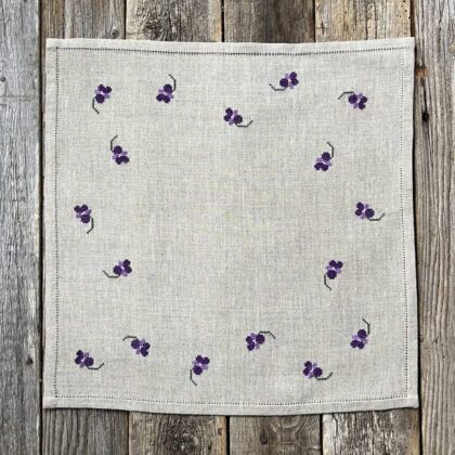 Kreanålen Serviet med Violer