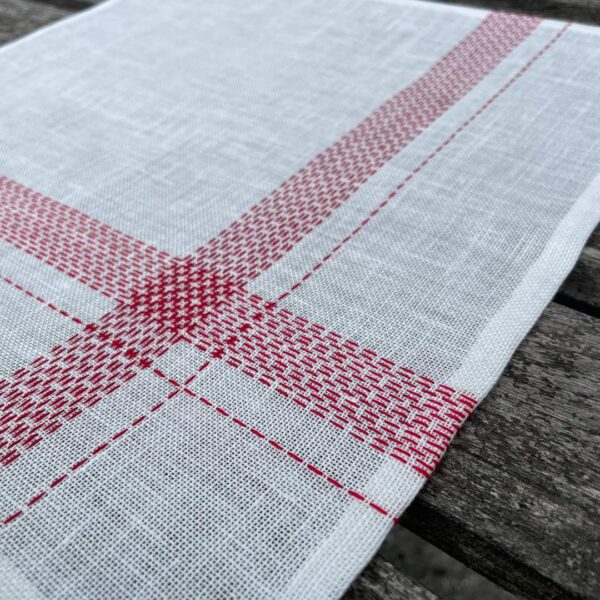Tille's Serviet med rød Blackwork - Billede 4