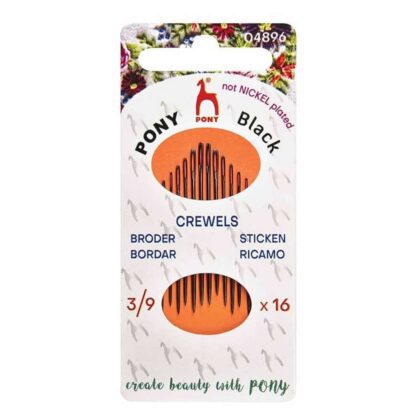 Pony Black 3-9 Crewels Broderinåle